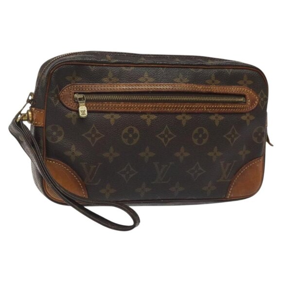 LOUIS VUITTON Monogram Marly Dragonne GM Clutch Bag LV Auth - Picture 1 of 16